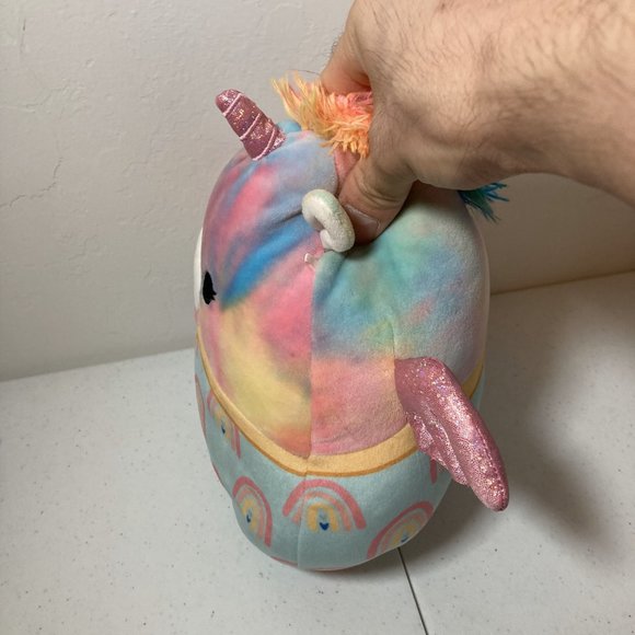 Squishmallows Rainbow Unicorn Pig with Wings & Mohawk - 8" Plush - Used - Picture 4 of 10